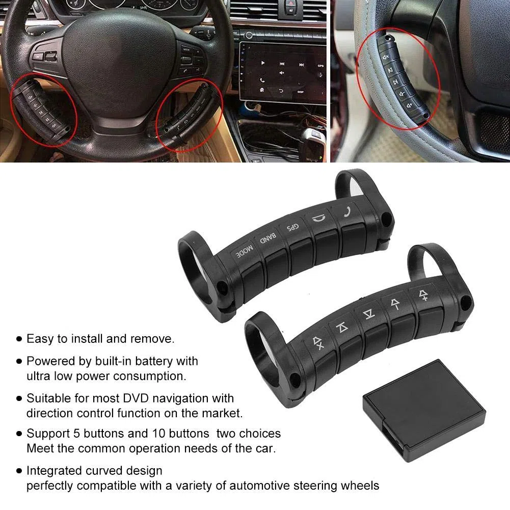 Telecomando del volante dell'automobile, pulsanti del volante wireless universali Controller dei pulsanti di navigazione DVD