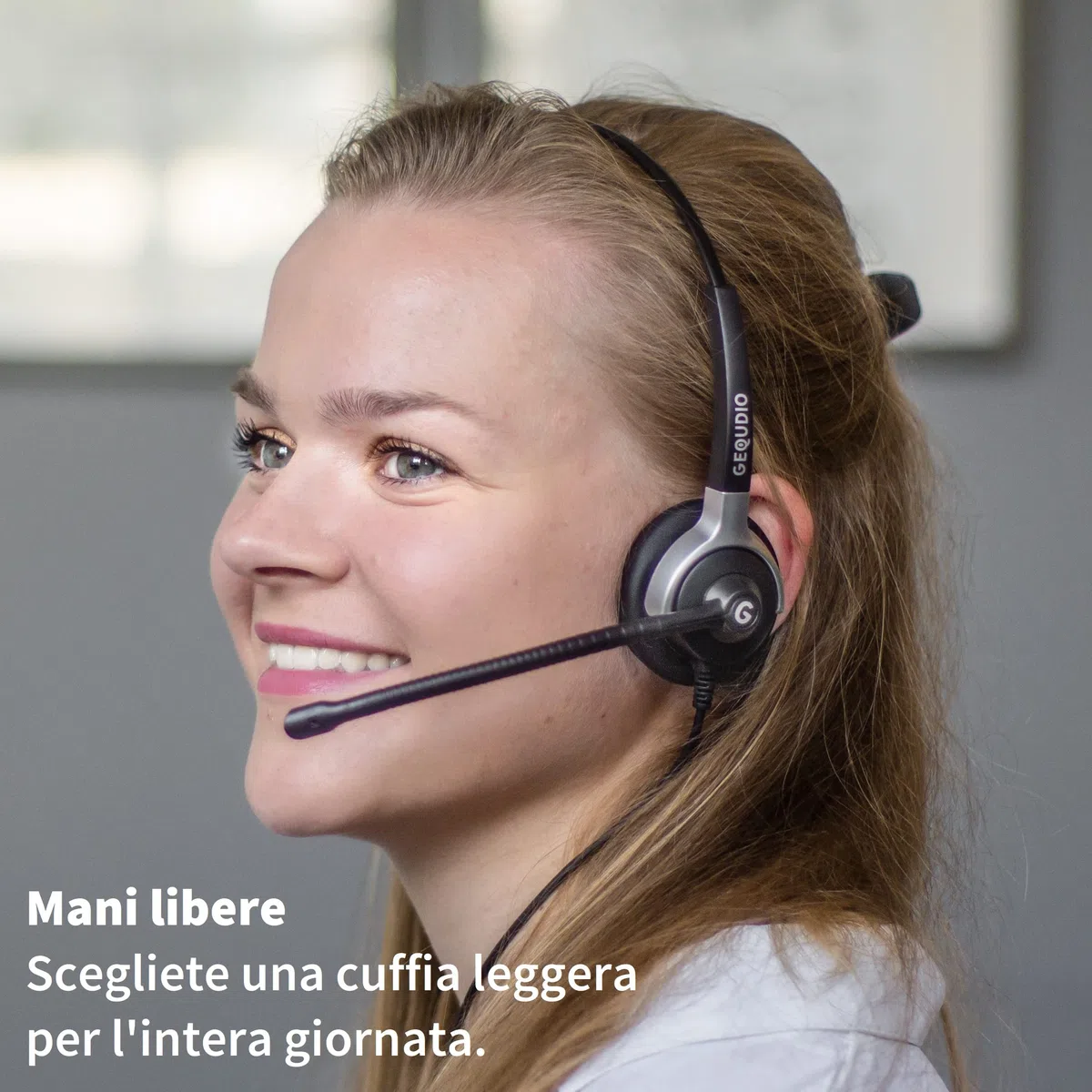 GEQUDIO Cuffie telefoni adatto a Yealink, Snom, Avaya e Grandstream telefono con connettore RJ - Cuffie e microfono Cuscinetti di ricambio - 80g di peso (2-altoparlanti)