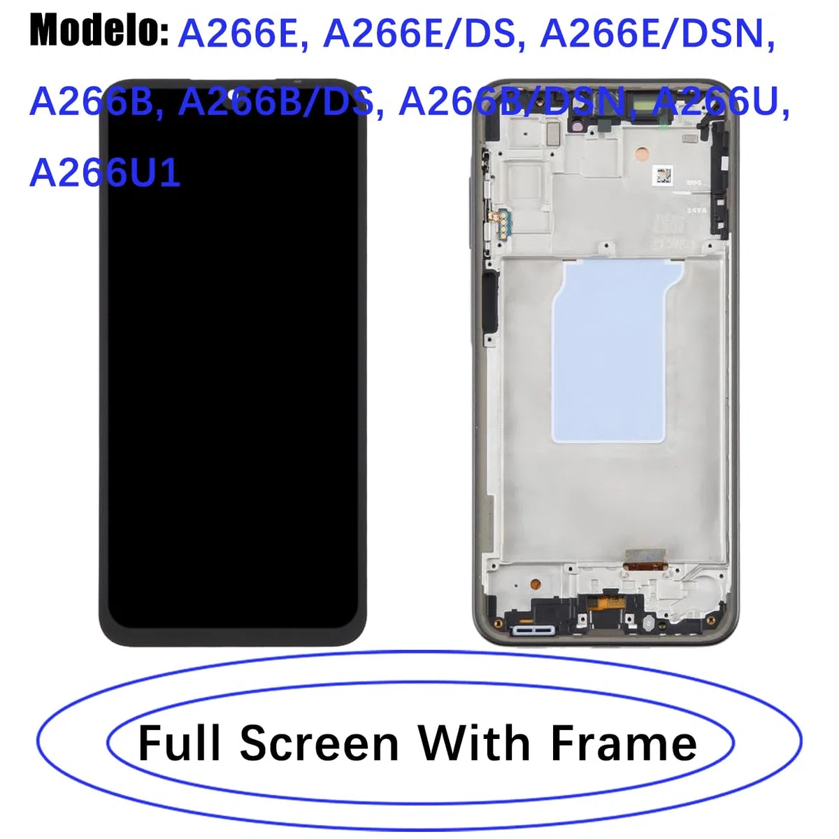 Display LCD per Samsung Galaxy A26 5G A266E A266B A266U TFT LCD Schermo di Ricambio Assembly Kit di Riparazione (Blu con Telaio, Senza Impronta Digitale)