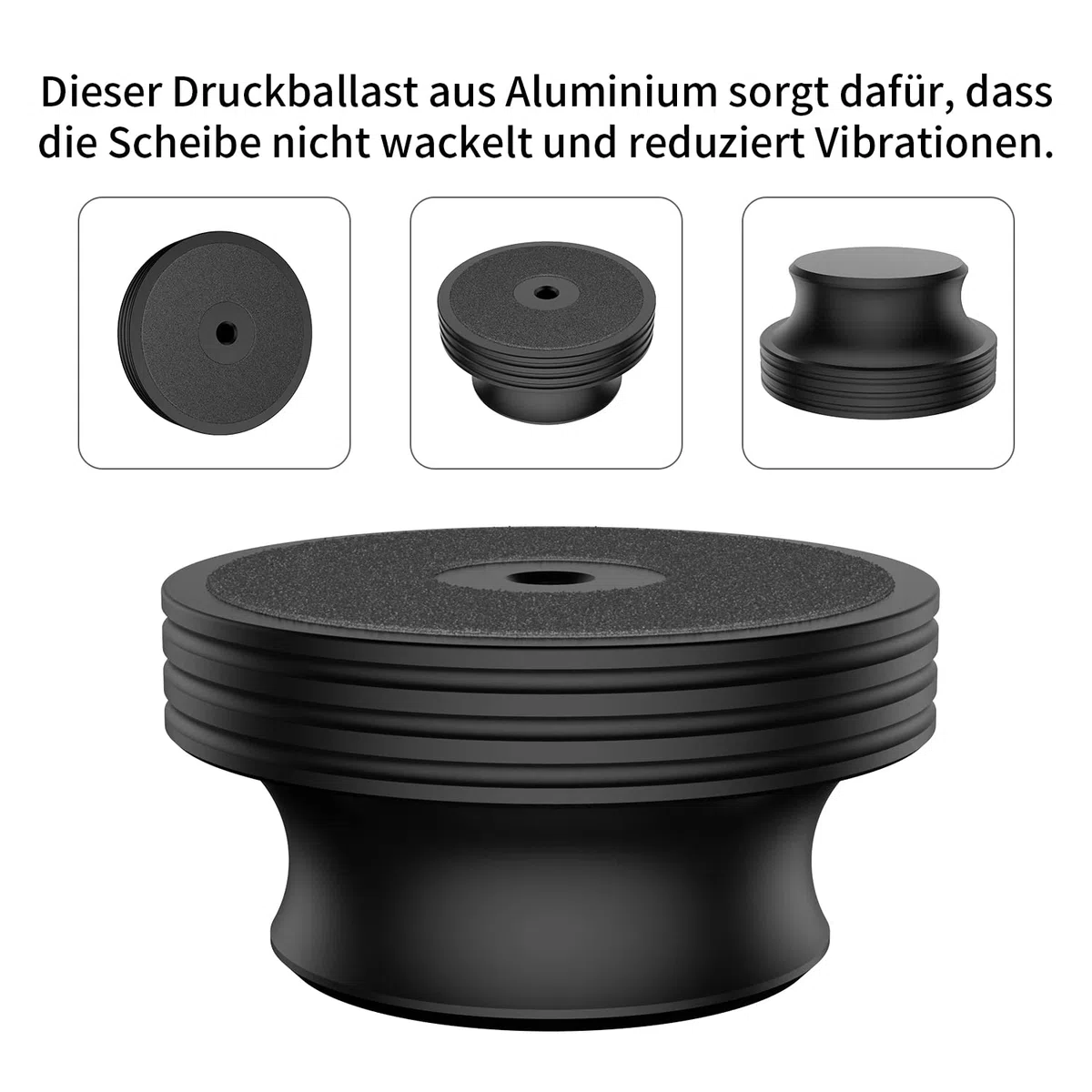 Stabilizzatore di Peso, Peso Stabilizzatore Giradischi, Stabilizzatore Per Registratori HiFi, Piatto Girevole in Vinile LP (nero)
