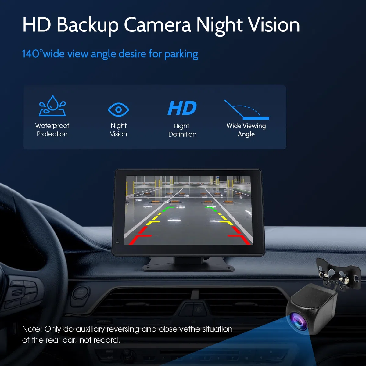 Haudio Schermo Per Auto,Carplay Wireless Andriod Auto,Touchscreen da 7 Pollici con 1080P Retrocamera Auto,Bluetooth|Mirror Link|AUX|FM Autoradio senza fili Compatibile con Tutti i Veicoli