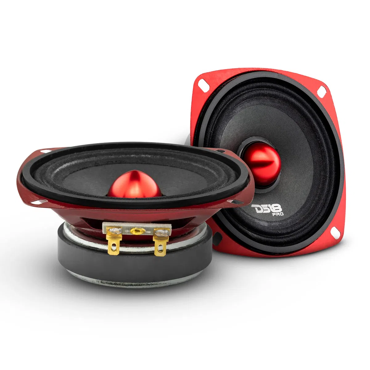 DS18 1 PRO-X4.4BMSL midrange diffusore da 10 cm 100 mm 4" di diametro, 100 watt rms e 200 watt max, impedenza 4 ohm, 89 db, portiere sportelli, per auto, 1 pezzo