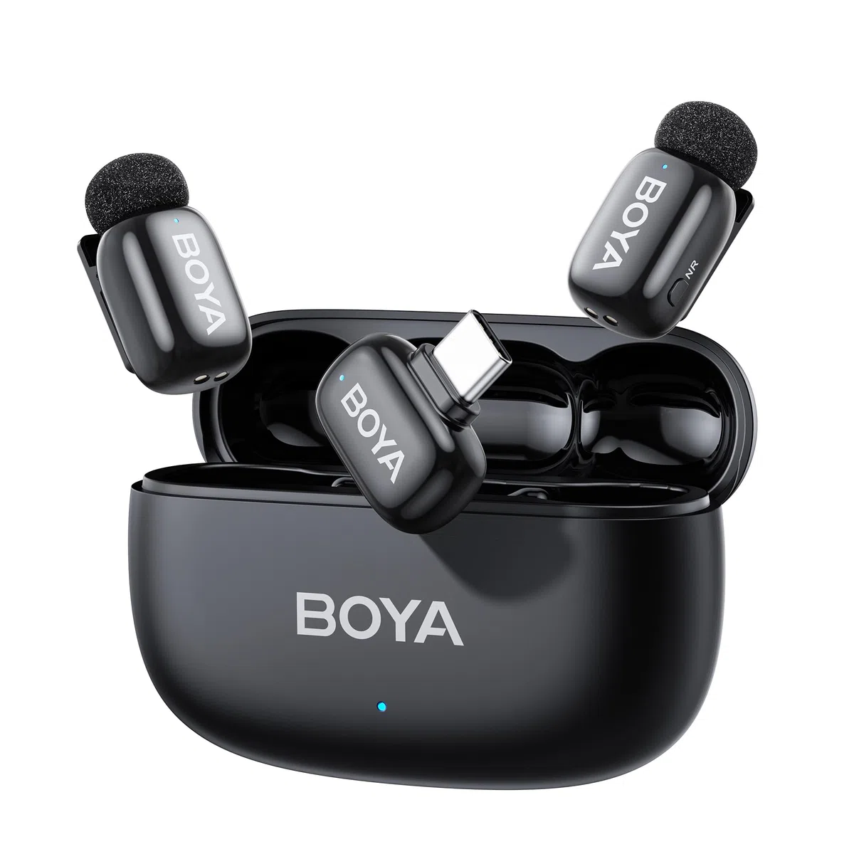 BOYA Mini Microfono Wireless per iPhone15/16 Android, Microfono Lavalier USB-C Ultraleggero 5g, Riduzione del Rumore, Mic Mini, 30h Utilizzo, Microfoni Wireless Professionali Type C