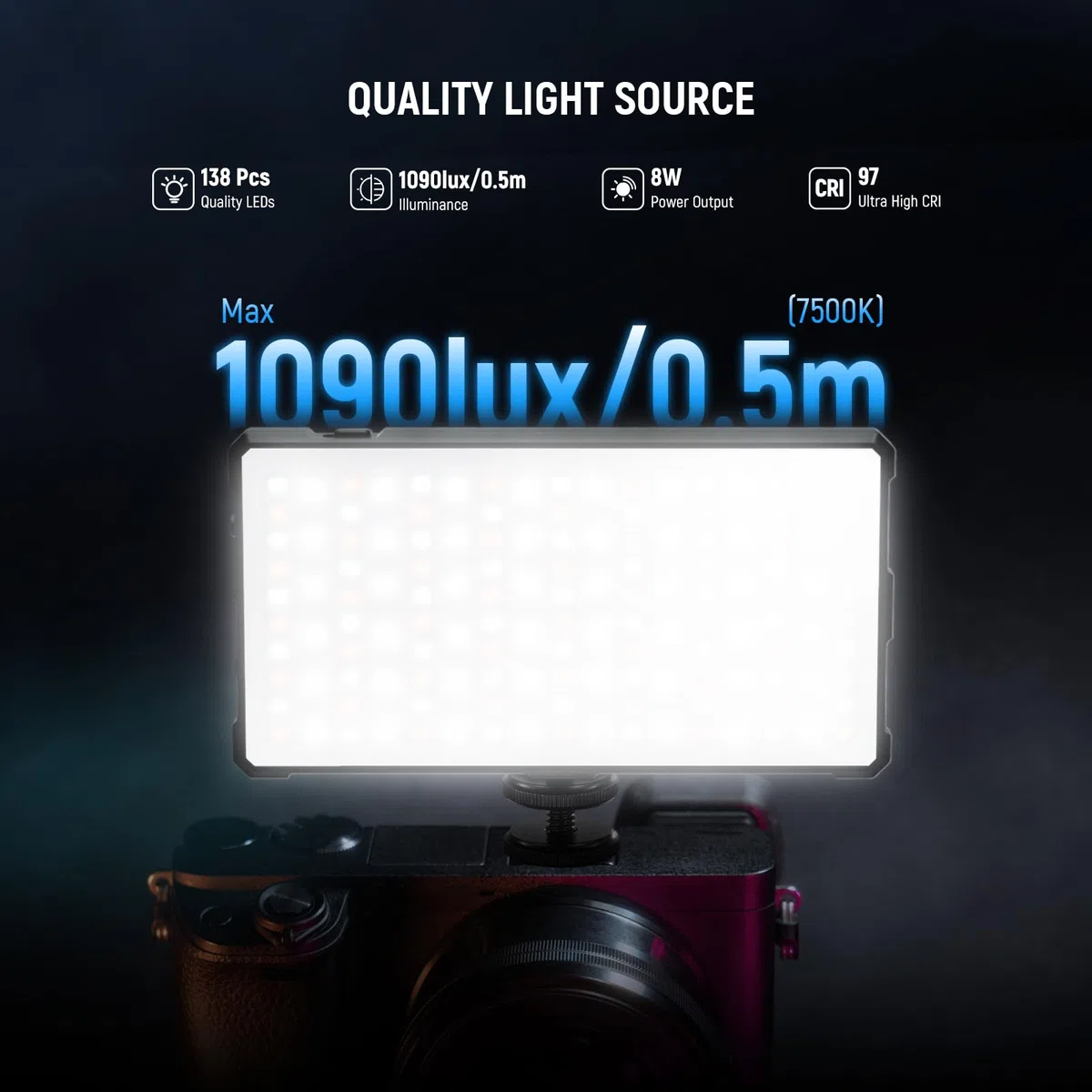 NEEWER Basics RGB Video Light, 8W 2700K-7500K Portatile Colori RGB Completi 17 Scene CRI97, 4000mAh Ricaricabile Piccolo Pannello LED Illuminazione per Fotocamera Treppiede Registrazione Video, SL90C
