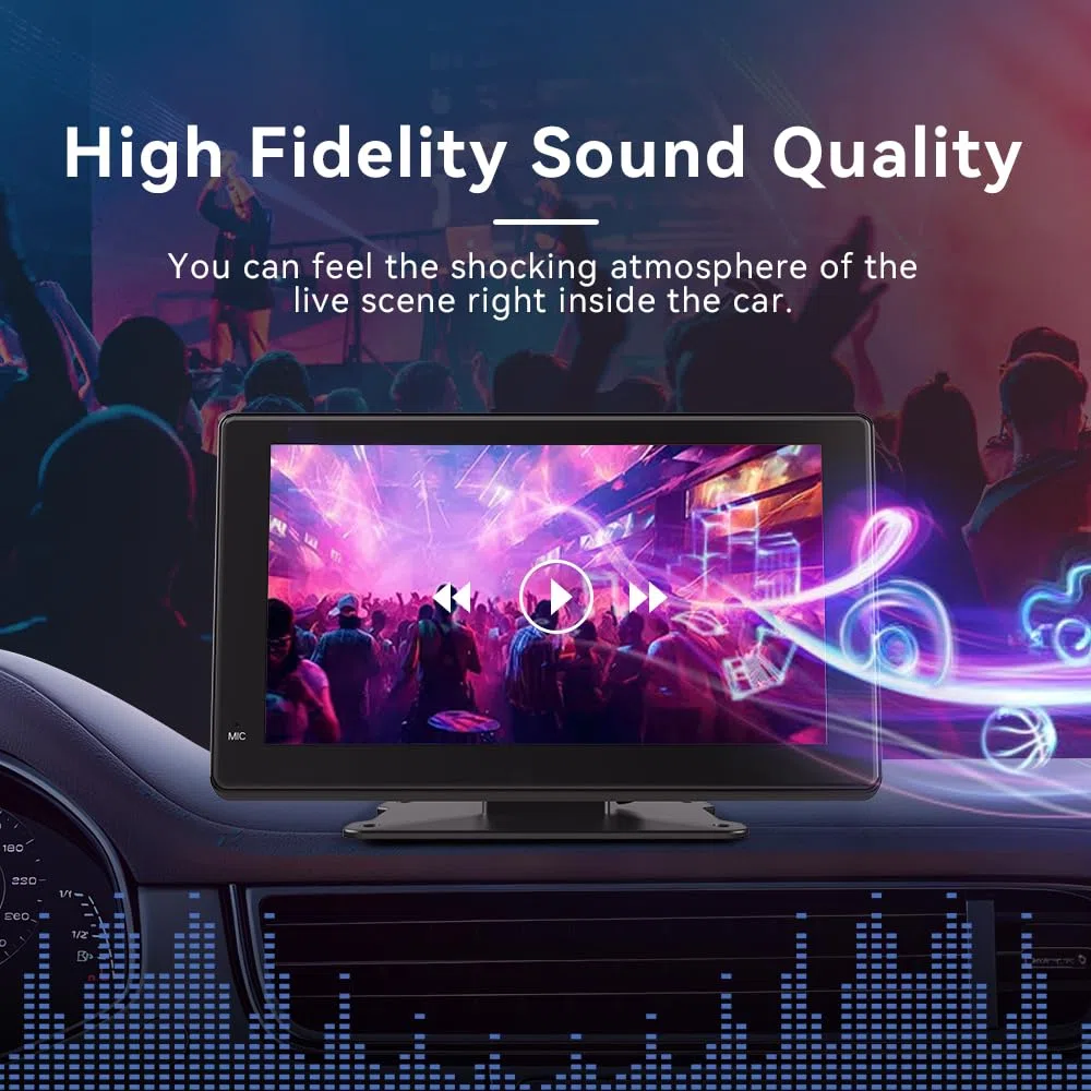Haudio Schermo Per Auto,Carplay Wireless Andriod Auto,Touchscreen da 7 Pollici con 1080P Retrocamera Auto,Bluetooth|Mirror Link|AUX|FM Autoradio senza fili Compatibile con Tutti i Veicoli