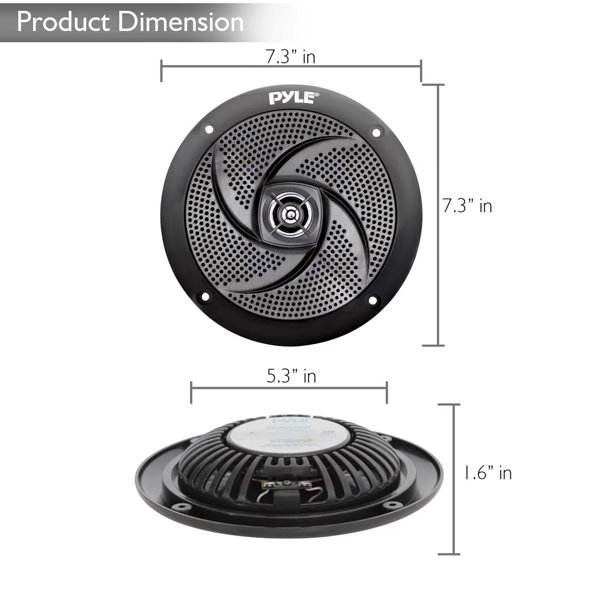 Pyle Altoparlanti marini impermeabili a basso profilo, 240 W, 16,5 cm, a 2 vie, 1 paio, stile sottile, impermeabili e resistenti alle intemperie, sistema audio stereo per esterni, per barca,