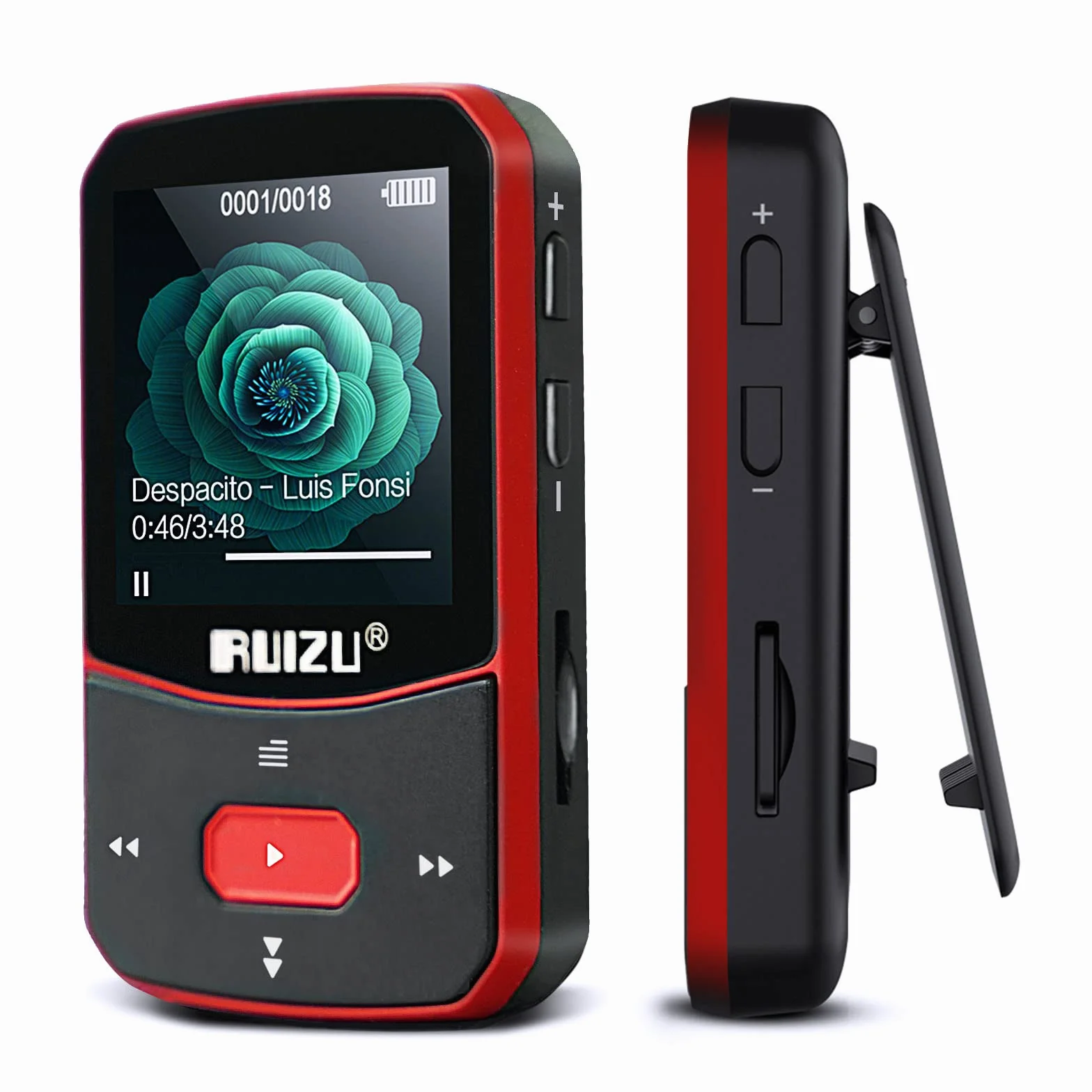 64GB Lettore MP3 Bluetooth 5.3, HiFi con Clip Sportiva, MP3 Bambini con Volume Indipendente, Radio FM, Auricolari Inclusi, supporta una scheda SD fino a 128 GB
