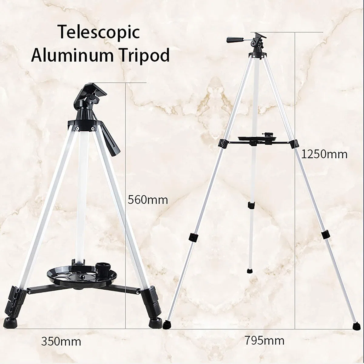 Teleskop für astronomische Anfänger und Kinder, 70-mm-HD-Refraktorteleskop mit verstellbarem Stativ und Telefonhalter, vollbeschichtete Linse