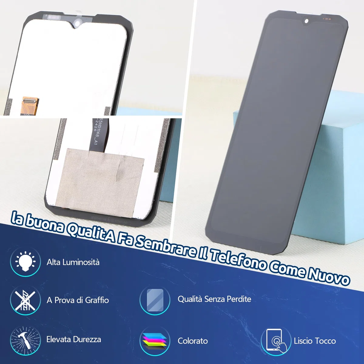 RongZy Schermo LCD per DOOGEE Blade 10/10 PRO Display Sostituzione per DOOGEE Blade 10 Ultra Digitizer Assembly Vetro di Ricambio Touch Screen con Strumenti(Nero