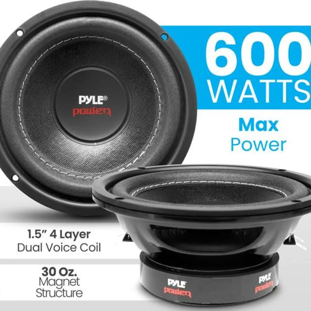 1 PLPW6D subwoofer 16,5 cm 6,5" da 300 watt rms 600 watt max doppia bobina da 4+4 ohm dvc dual voice coil per cofano bagagliaio auto, 1 pezzo