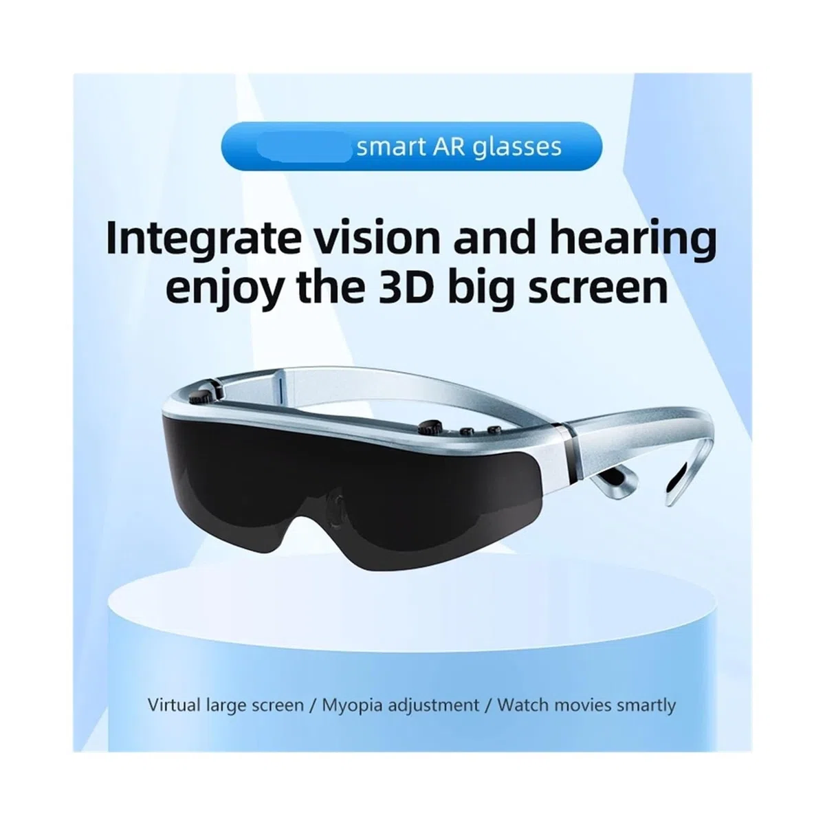 4k 1080p 3D/2D Switching VR Video Glasses Women Man Big Screen Dual Lens Virtual Mobile Theatre Ar Smart Glasses(512GB Version)
