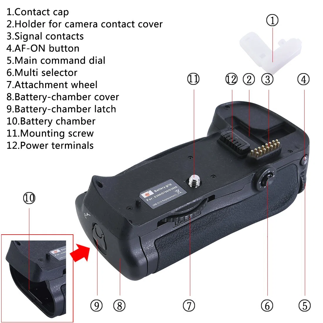 Dste Pro MB-D10 verticale battery grip per Nikon D300 D300s D700 D900 SLR fotocamera digitale come EN-EL3e