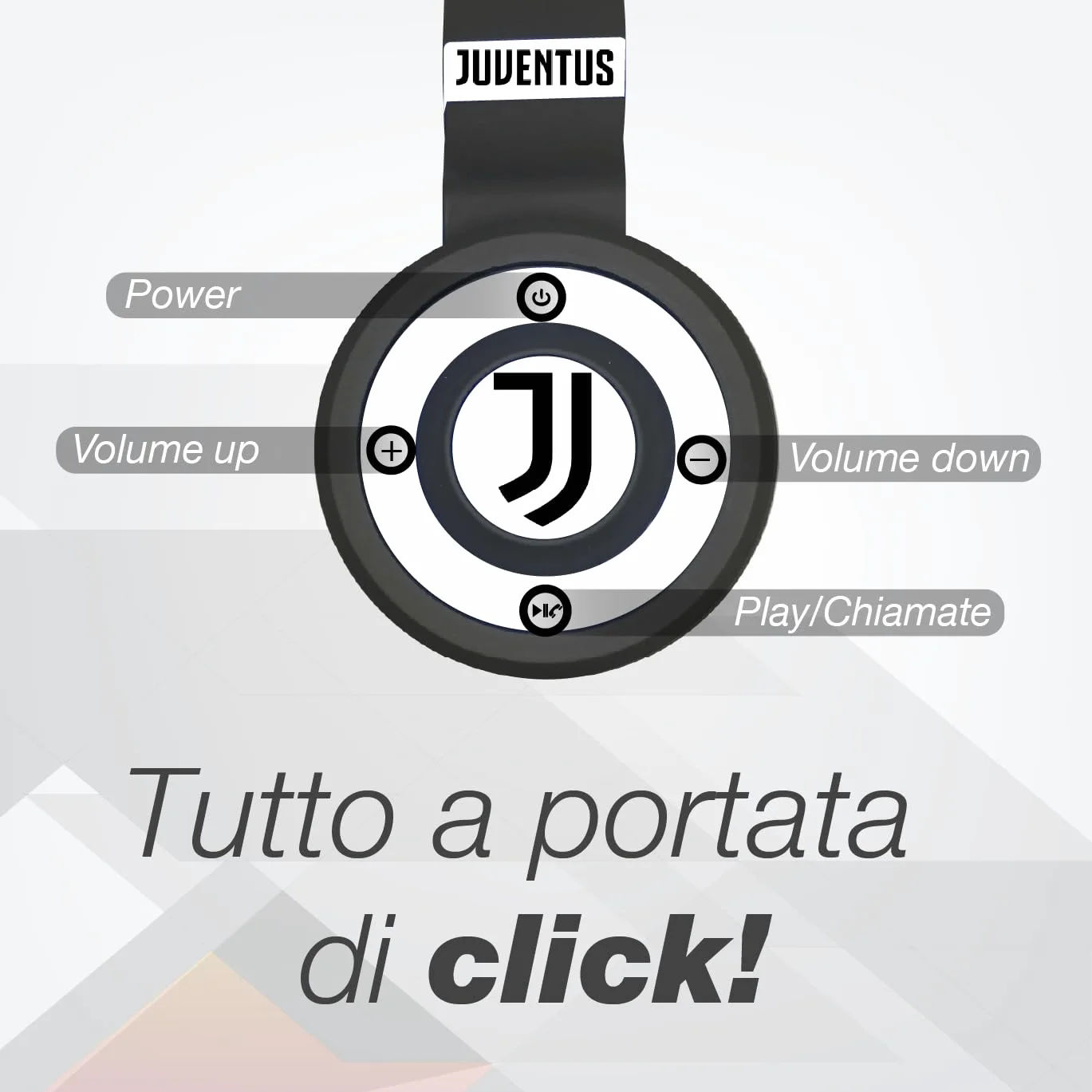 TECHMADE Juventus - Cuffie Senza Filo Cuffie Wireless Over-Ear, Cuffie Bluetooth Pieghevoli, con Microfono Incorporato, HiFi Stereo, Micro SD Slot,per iPhone/Android/Viaggio/PC (+ mini speaker)