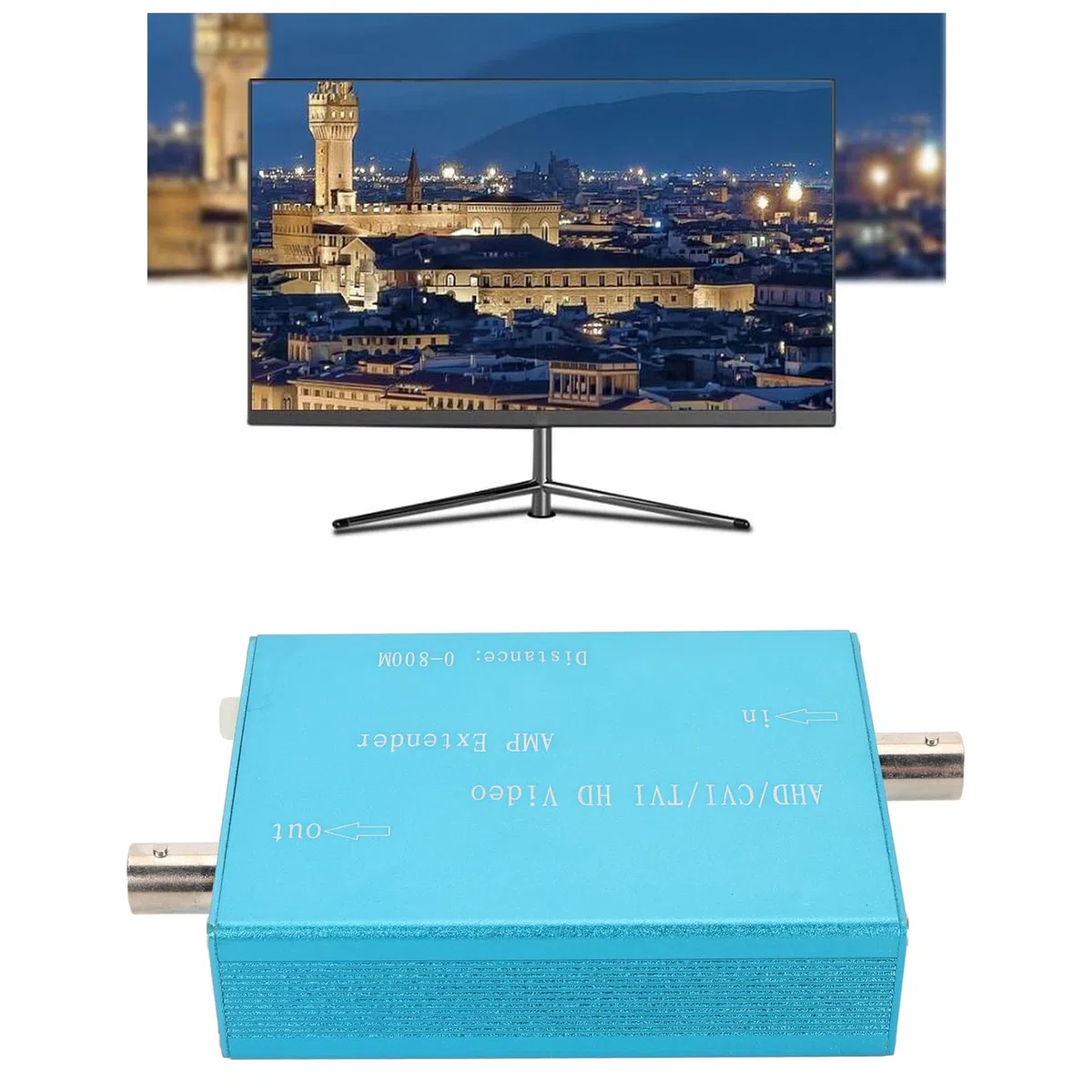 Annadue Amplificatore di Segnale Video HD AHD CVI TVI Amplificatore di Segnale Video con Plug and Play per di Sicurezza con Telecamera CCTV BNC