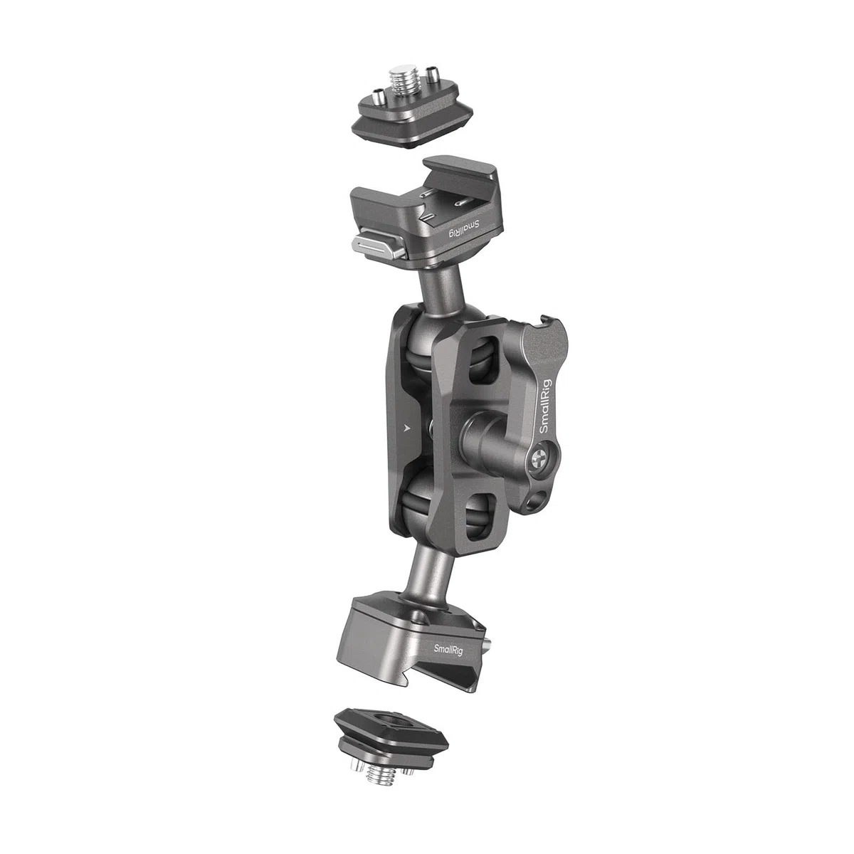 SMALLRIG Testa a Sfera Magic Arm a Sgancio Rapido, Carico Utile 5,5 kg / 12,1 Libbre, con Viti da 1/4”-20 e Perni di Posizionamento Rimovibili, per Monitor, Gabbia Fotocamera, HawkLock H21-4488