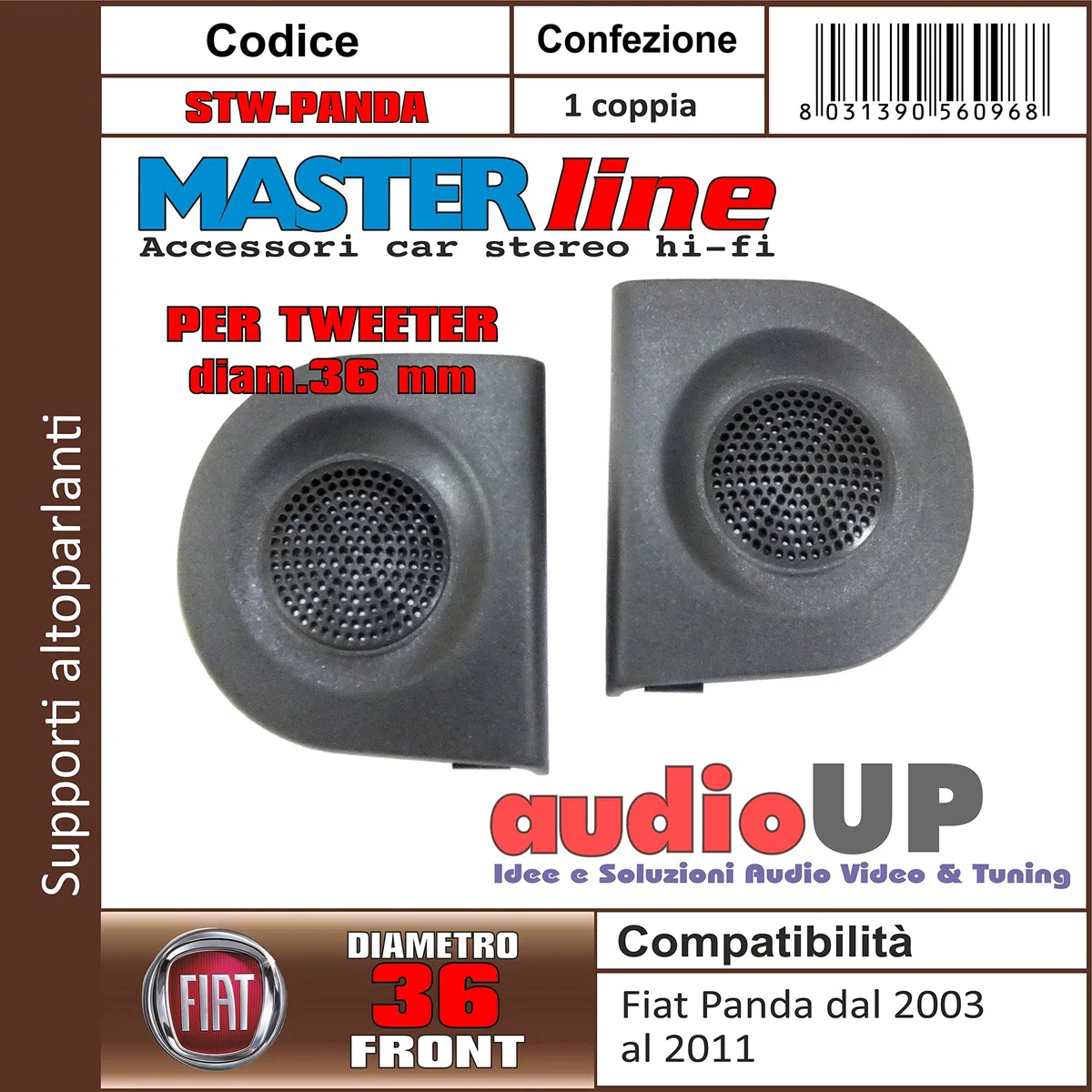 MASTER LINE Coppia supporti tweeter diametro 36/40 mm.Consulta la sezione DESCRIZIONE per vedere la compatibilità dei veicoli.
