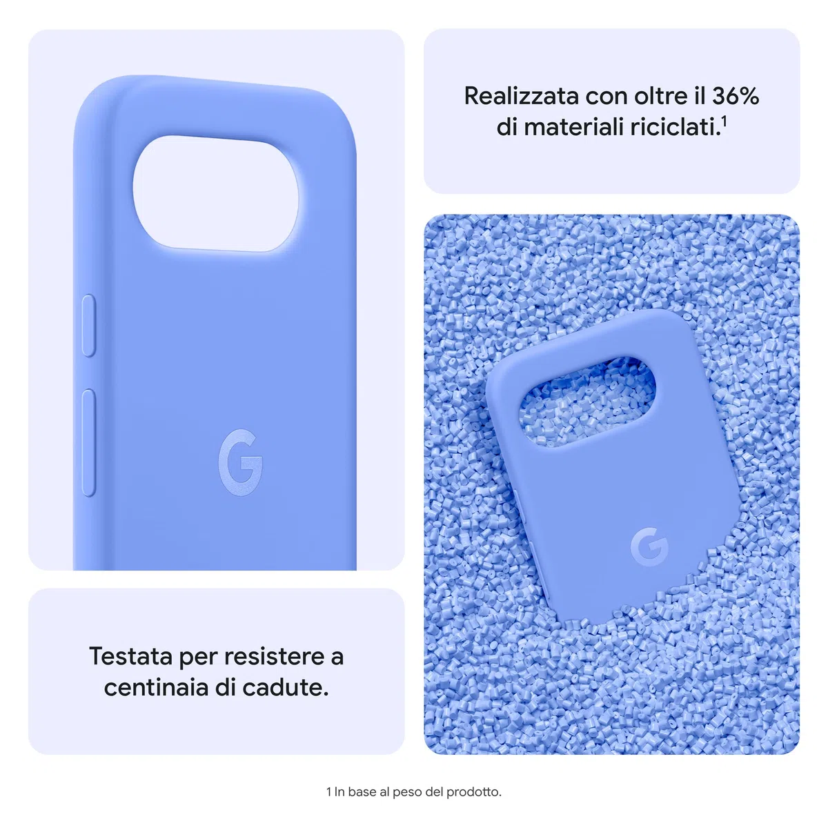 Cover per Google Pixel 10a - Realizzata in plastica riciclata per Pixel 10a, ricarica senza ostacoli, sottoposta a test di resistenza alle cadute - grigio nebbia