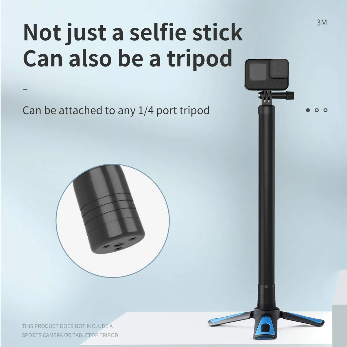 TELESIN 300cm Invisible Selfie Stick, Monopiede Retrattile in Fibra di Carbonio, Bastone Selfie Stick per Go Pro Hero 13 12 11 10 9 8 DJI Osmo 360 Action 5 Pro 4 3 Insta360 X5 X4 X3, ecc