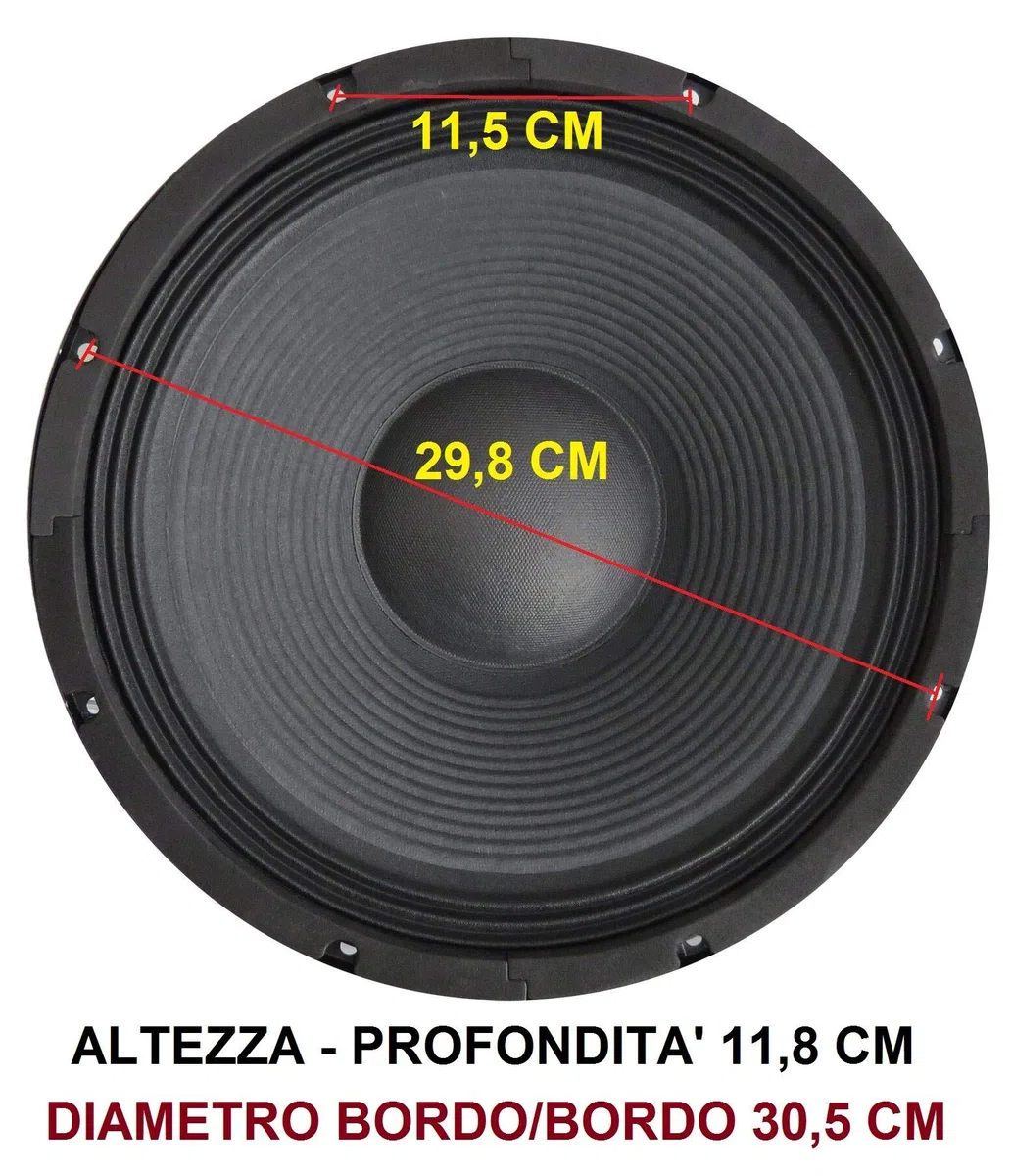 WOOFER 30 CM 4 OHM 31 CM 12" POLLICI 500W SUBWOOFER PANNELLO AUTO ALTOPARLANTE