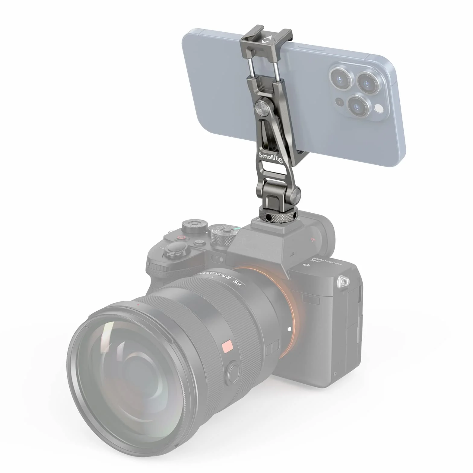 SMALLRIG Supporto Universale per Telefono e Fotocamera Con Cold Shoe, Foro Filettato 1/4'' e Rotazione 360° - Per Cinematografia e Vlogging - 3559