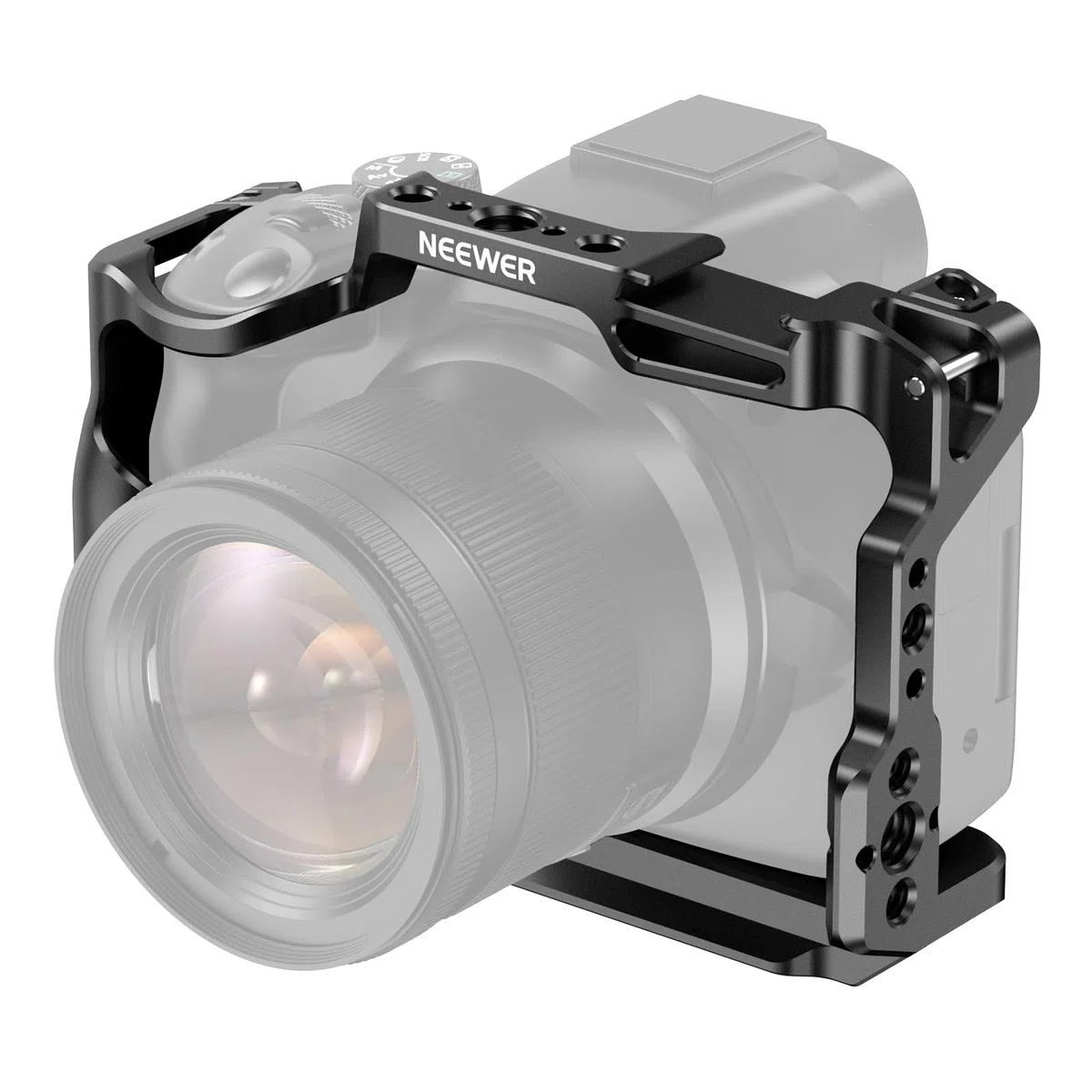 NEEWER R50 Gabbia per Fotocamera Compatibile con Canon EOS R50, Video Rig in Alluminio con Guida NATO, Filettatura 1/4", Fori ARRI 3/8", Slitta Fredda, Compatibile con DJI Gimbal Tipo Arca QR, CA031