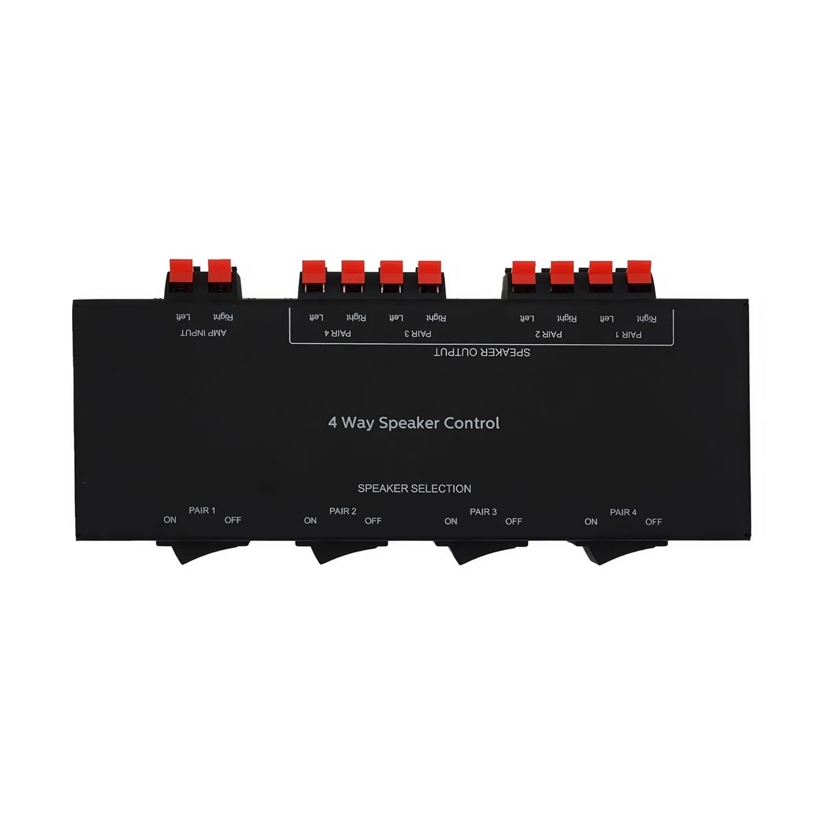 Hub di Selezione per Altoparlanti Passivi a 4 Canali, Distributore di Suono per 4 Zone, Supporta fino a 200W/Potenza Totale, Alloggiamento Quadrato Interamente in Metallo