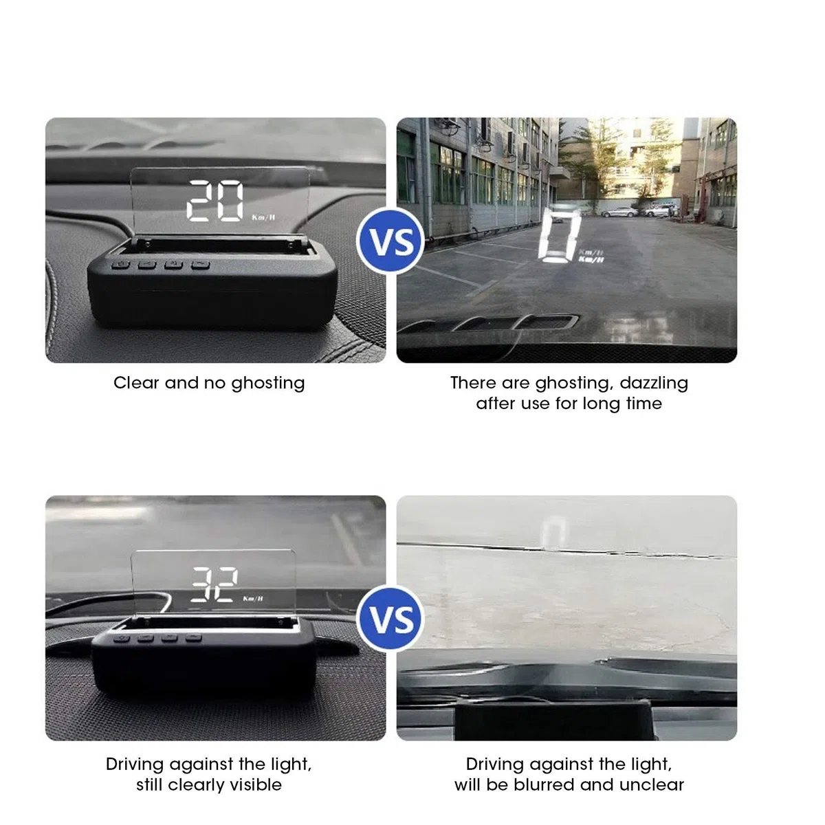 aqxreight - Head Up Display, Head Up Display multifunzionale da 3 pollici HUD Monitor Velocità Temperatura Acqua Display Voltaggio Proiettore OBD
