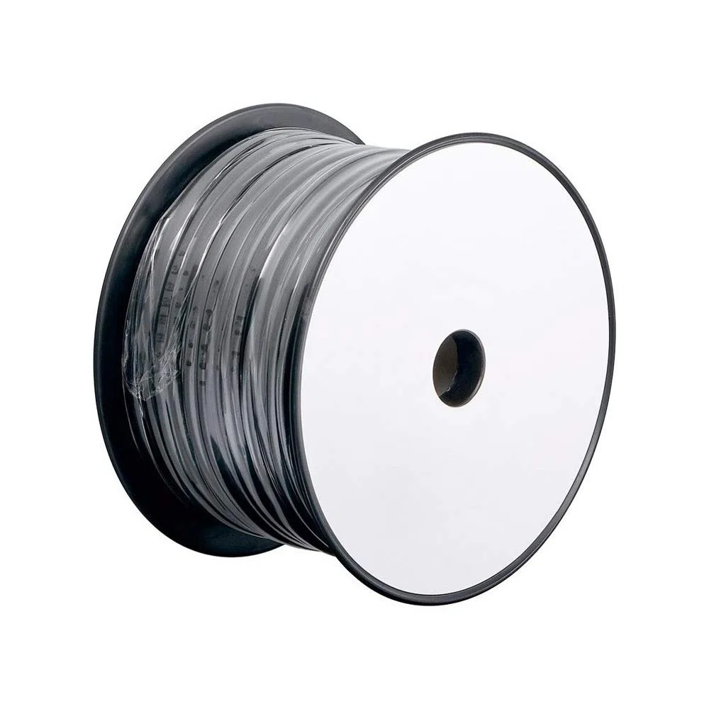 Goobay 93308 Cavo Piatto Telefonico 100m Bobina, AWG 28, CCA, Alluminio Rivestito di Rame, 8 Fili, Nero, 100m Lunghezza del Cavo
