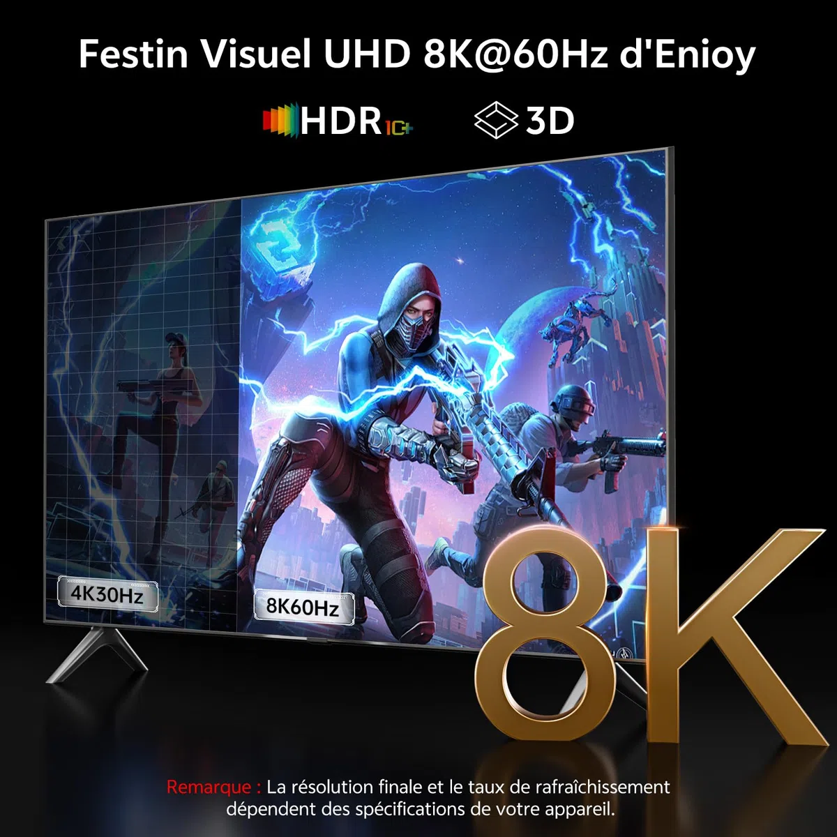 Cavo DisplayPort 1.4 a HDMI 2.1 2M - 8K@60Hz, 4K@240/144Hz, Unidirezionale DP a HDMI, supporto VRR/HDR/HDCP 2.3/DSC 1.2 per computer portatile/PC/scheda grafica a monitor/TV/proiettore