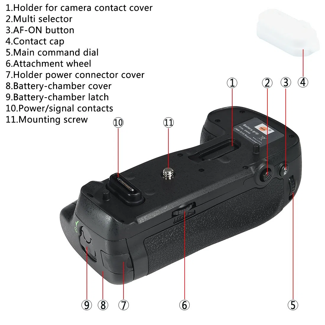 DSTE MB-D18 Verticale Battery Grip Compatibile per SLR Fotocamera Digitale Nikon D850