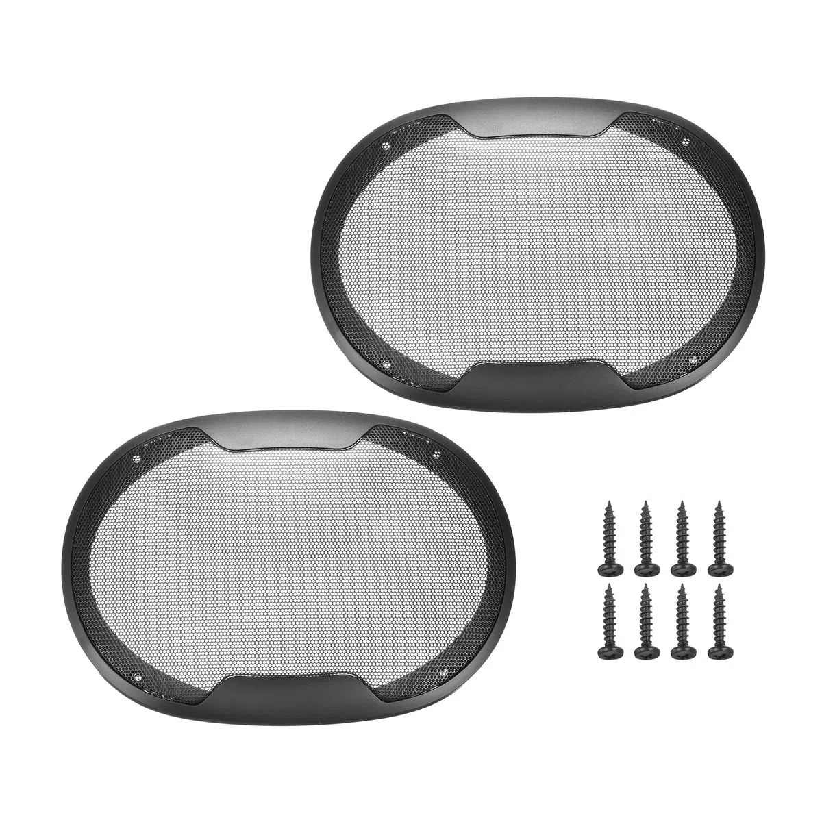 QUARKZMAN 2pz 6" x 9" Altoparlante Griglia Rete Decorativa Ovale Woofer Guardia Protezioni Copertina Parti Nero