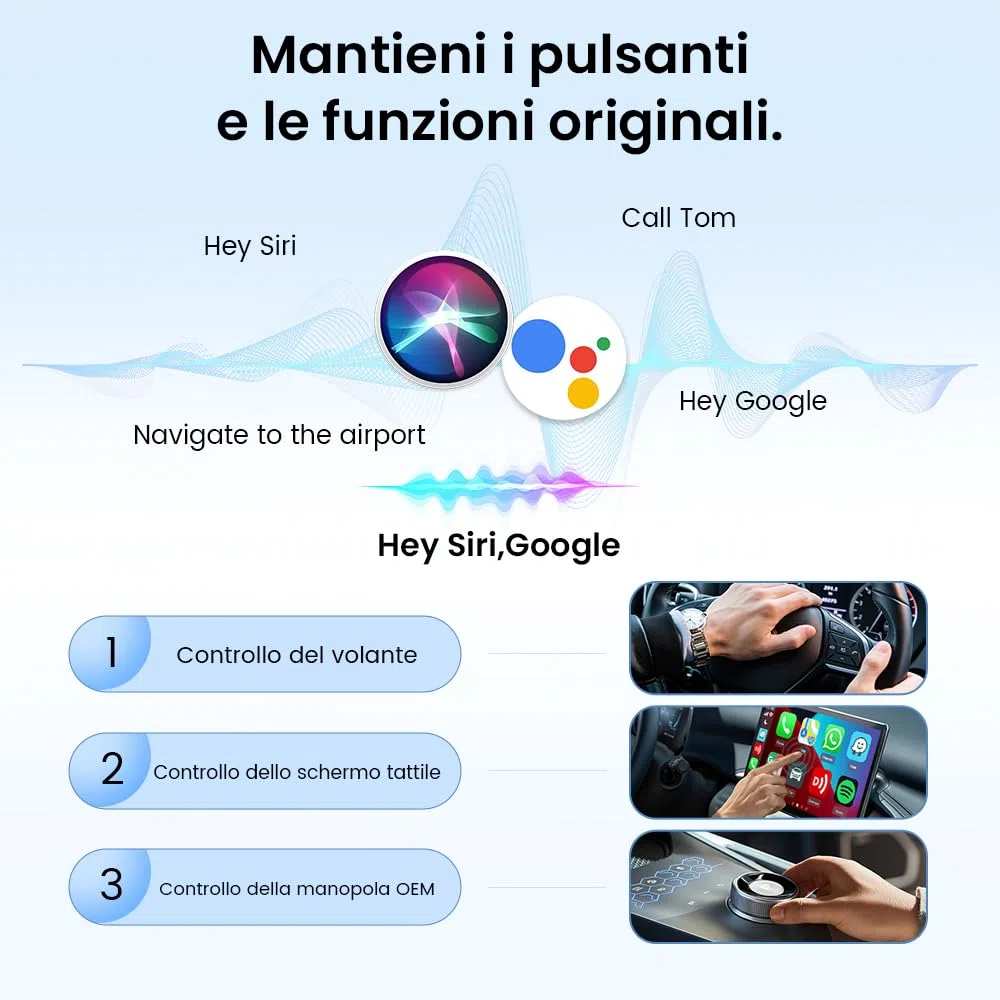 Carlinkit MINI SE Pro CarPlay Wireless e Android Auto Wireless 2 in 1,per Converti carplay&Android auto cablato in wireless carplay&Android auto adapter, per Car Modelli 2016+