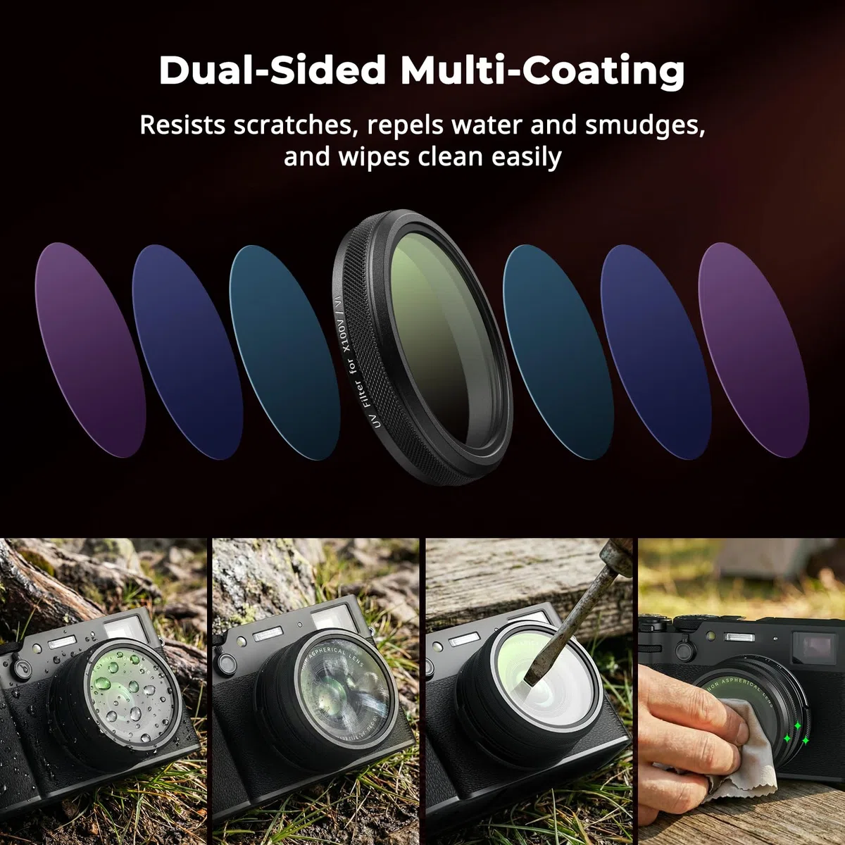 SmallRig Filtro UV per Fujifilm X100VI / X100V (nero) 5852