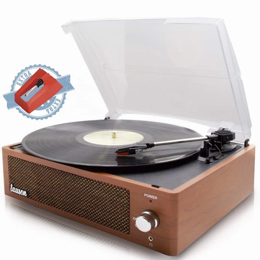 XN092 Giradischi in Vinile Vintage con Bluetooth e Altoparlanti Integrati Codifica della Funzione di Registrazione PC-Link Lettore vinile a 3 velocità 33, 45, 78 (Rovere)