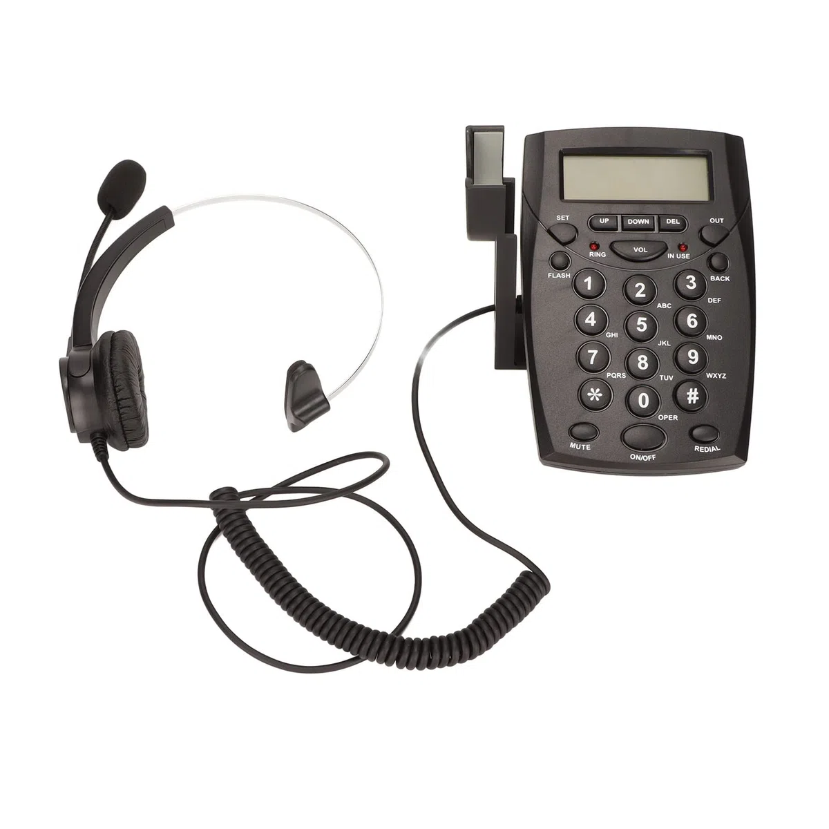 Bewinner Cuffia con Tastierino per Call Center Telefono, Telefono con Filo con Tastierino per Cuffie Cancellazione del Rumore FSK DTMF ID Chiamante, Cuffie Telefoniche per Call Center da Casa Ufficio