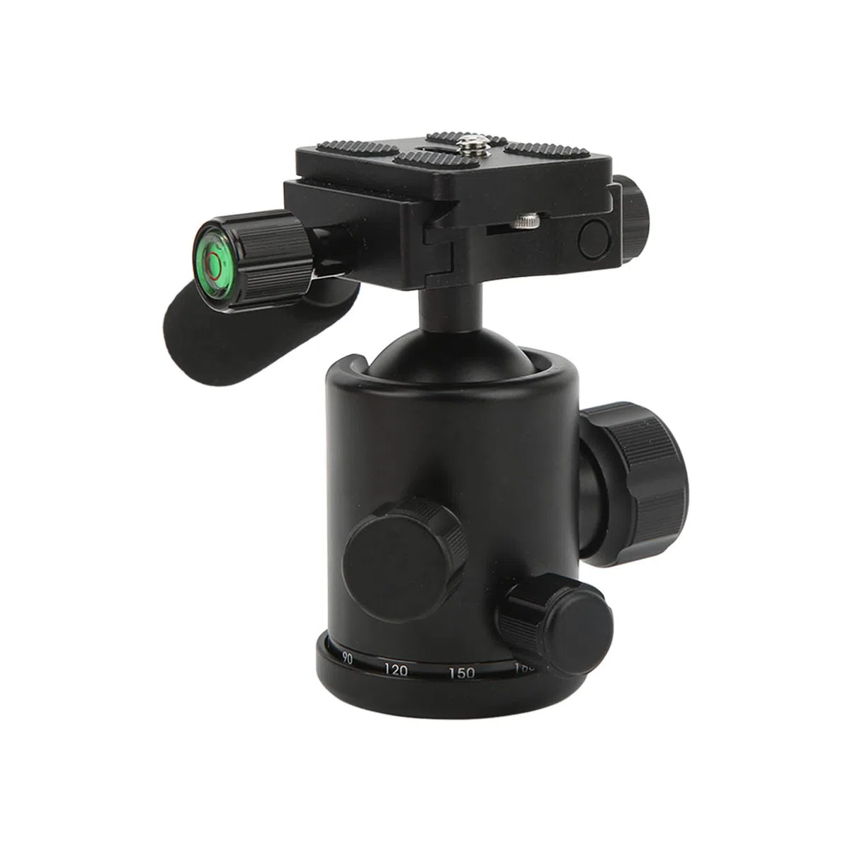Testa del treppiede, piastra a sgancio rapido 3 manopole di regolazione 1/4 "testa della fotocamera 3/8" per sparare