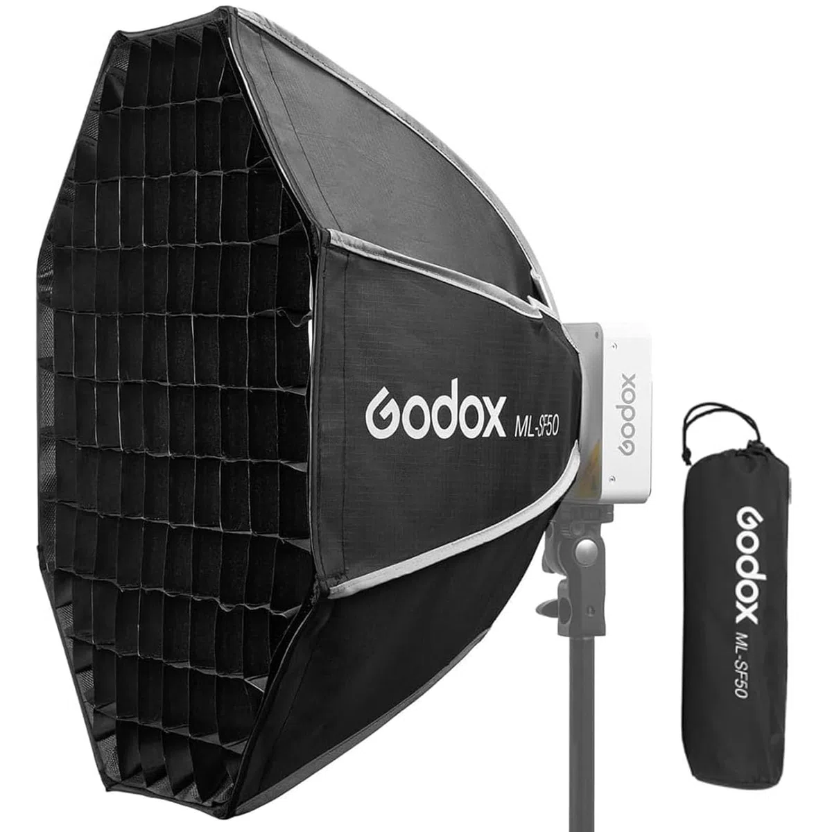 Godox Softbox ML-SF50 Octagon Soft Box, 50 cm x 50 cm, Godox Mount Softbox per ML100Bi, ML100R, ML60IIBi, ML60Bi, ML60, ML30Bi, ML30 LED Video Light