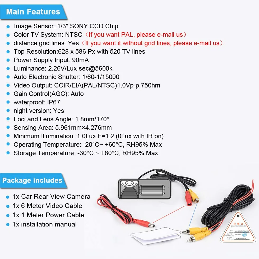Telecamere per retromarcia Fotocamera di retromarcia di notte Viosn Handle che inverte macchina fotografica per VW Tiguan Touareg Passat Golf VI Variant A4 B8 S5 (8T) Q5 Q3 A6L A8L RS6