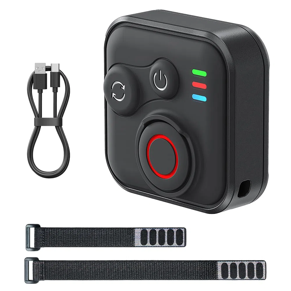 NAVESO Bluetooth Telecomando per GoPro Hero 13/12/11 Insta360 X5/X4/X3/Ace Pro 2/Ace Pro/GO3S/GO3/IOS/Android, Senza Fili Telecomando con Cinturino da Polso e Cavo di Ricarica USB
