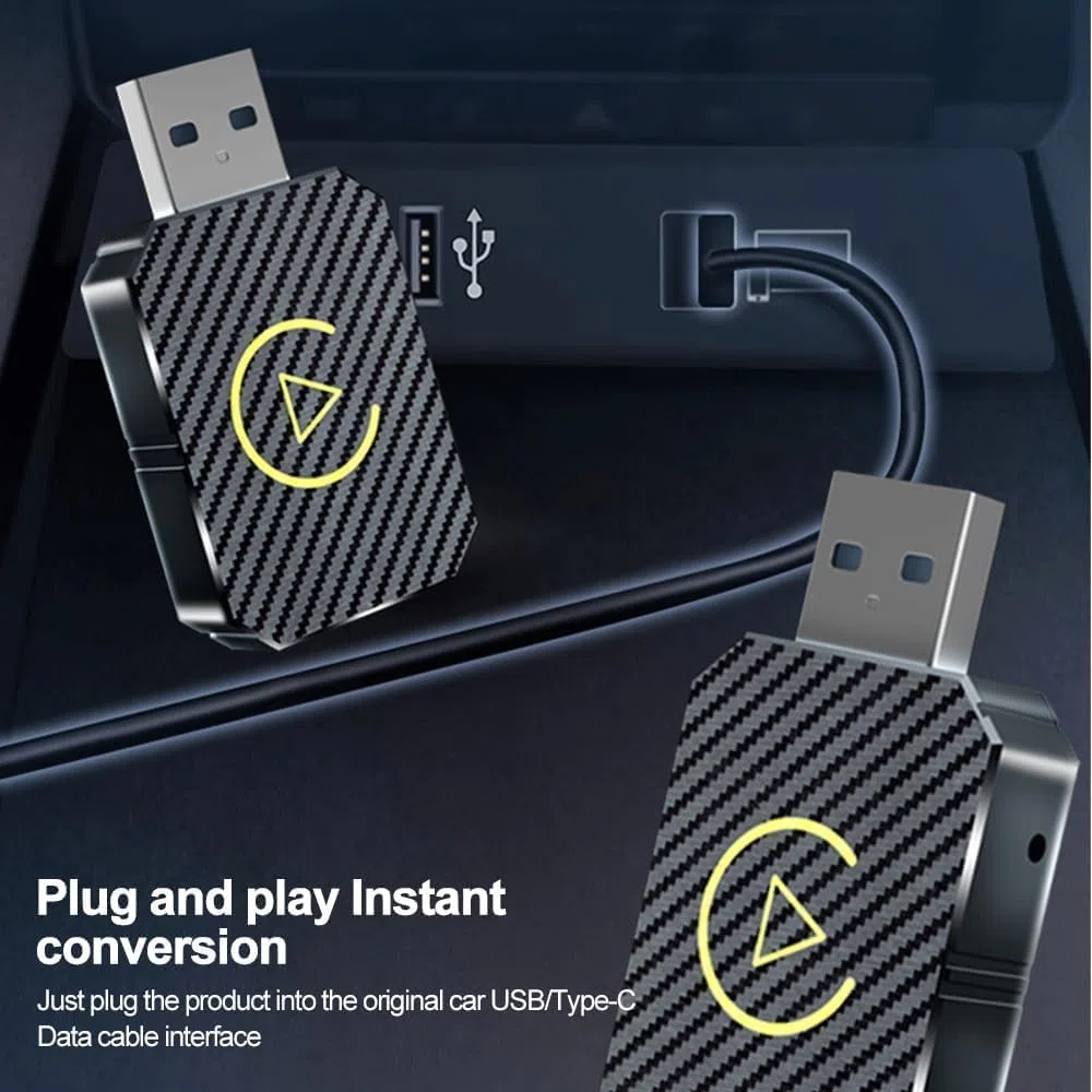Adattatore CarPlay Wireless per Opel Grandland/Grandland X 2017-2021 2022 2023 2024 2025, Converte CarPlay Cablato in Wireless, 2 in 1 Wireless Adattatore CarPlay per Android Auto, Plug & Play