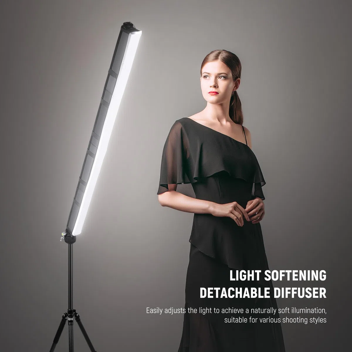 NEEWER Kit Diffusore Luce Per TL120C RGB LED Stick, Softbox Per Tubo LED A Striscia Con Griglia A Nido D'Ape, Borsa Da Trasporto, Fettucce A Contatto Per Foto, Video, Live Streaming, Ritratti, NS10S