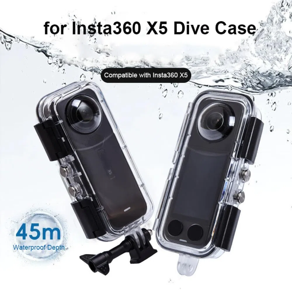 Custodia subacquea da 45 m per Insta 360 X5, custodia impermeabile per Insta 360 X5, accessorio invisibile per immersioni subacquee (PC)