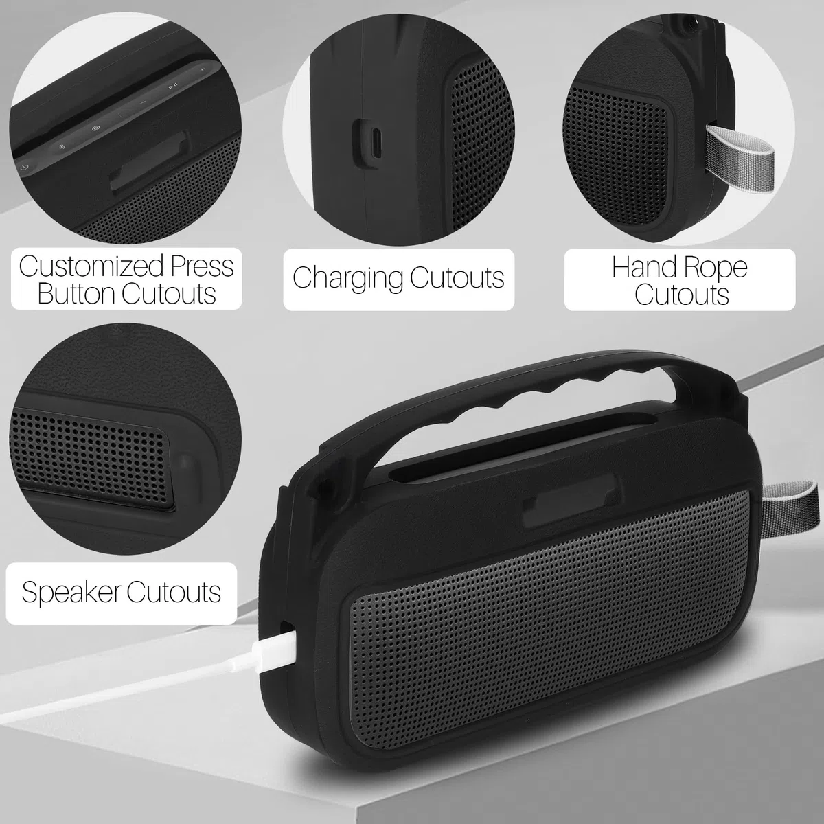 Lebakort ﻿Duro Viaggio Caso Custodia e Custodia in Silicone compatibile con Bose SoundLink Flex (2ª Gen) Diffusore Bluetooth Portatile (Salvia Alpina)