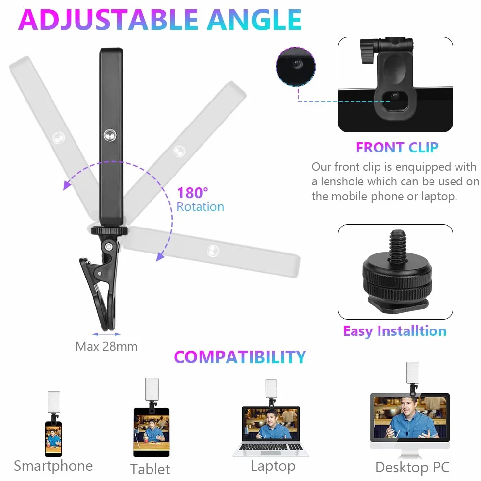 AXFEE Luce video, W140 RGB CRI95+ 2500K-9000K Dimmerabile Luce LED Fotografica, Pannello Luce LED, Ricaricabile USB con Batteria da 3100 mAh per Tiktok/Foto di Prodotti/videocamere DSLR, Fotografia