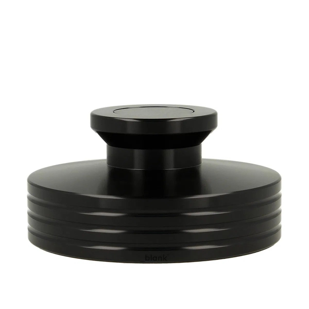 _blank #023bk | Stabilizzatore per Giradischi | Superficie di Supporto in Fibra di Carbonio e Inserto per Impugnatura | Peso del Disco | Alluminio | Nero | Peso del Supporto 335g