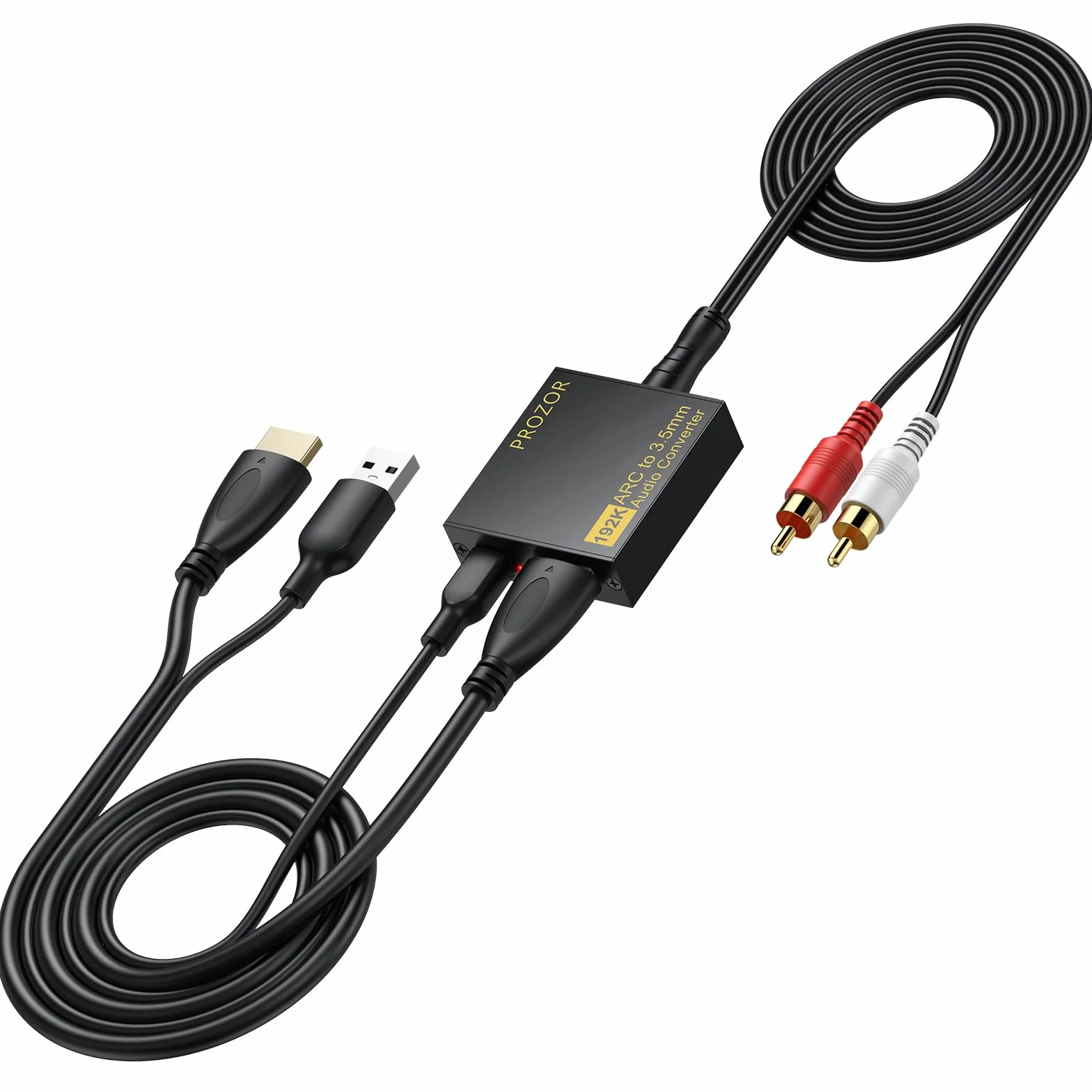 PROZOR eARC/ARC Audio Extractor HDMI a 3,5mm per TV HDTV, Adattatore ARC Audio Converter PCM Stereo, Collegamento Cuffie, Amplificatore, Altoparlanti Attivi