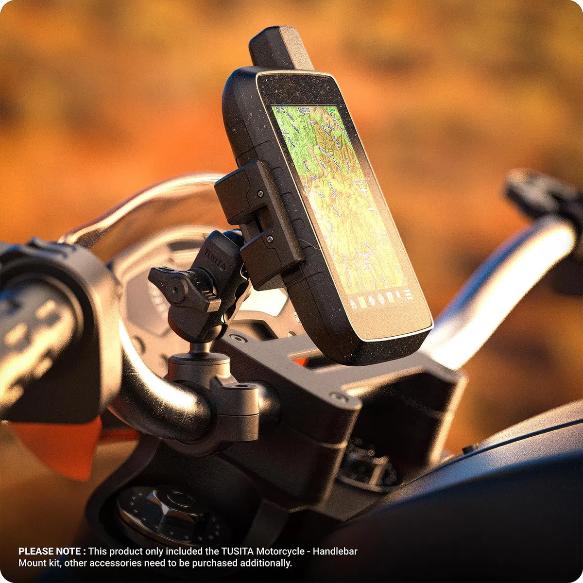 TUSITA Moto Supporto Compatibile con Garmin Montana, Zumo XT - Base Ferroviaria