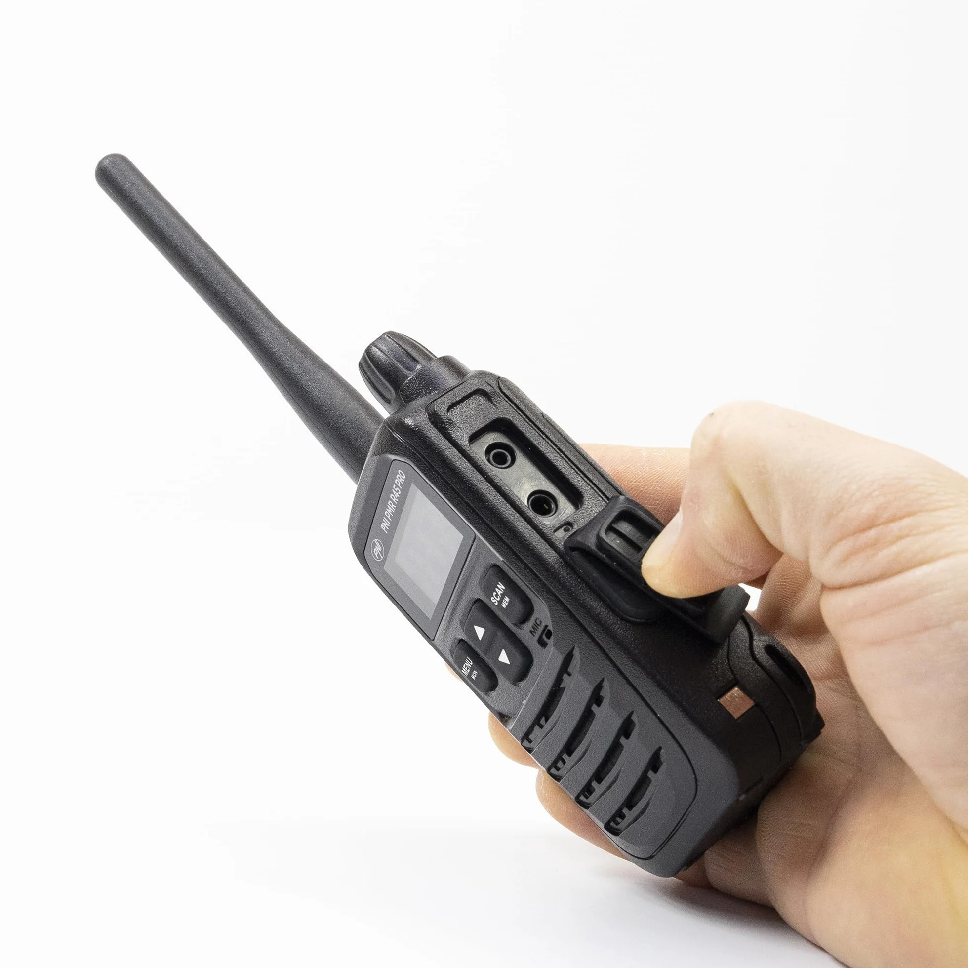 PMR R45 PRO 446 MHz, 0,5 W, 99 canali programmabili, 16 PMR e 38 CTCSS e 104 toni DCS, silenzioso a 5 livelli, VOX, TOT, BCL, Scan, Roger Beep
