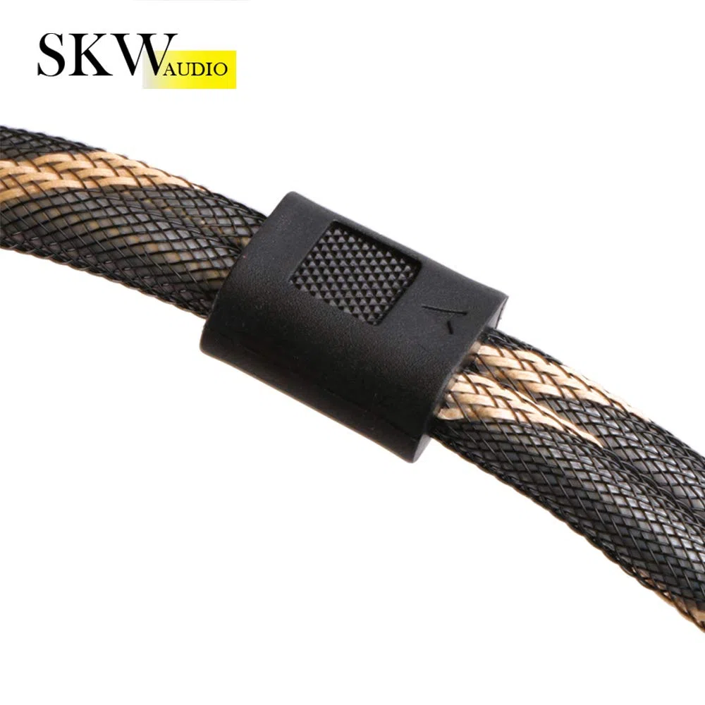 SKW, Cavo RCA da 2RCA maschio a 2RCA maschio per audiofili, per sistemi HiFi, con cavo di interconnessione con diametro di 7 mm (lunghezza di 2m, colore nero, in nylon)