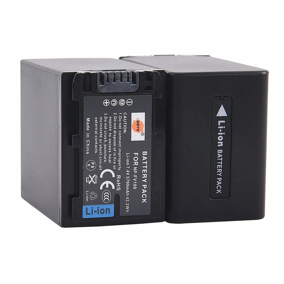 DSTE - Batteria di ricambio compatibile con Sony NP-FV100 DCR-SR15 SR21 SR68 SR88 SX15 SX21 SX44 SX45 SX63 SX65 SX83 SX85 HDR-CX105 CX110 CX115